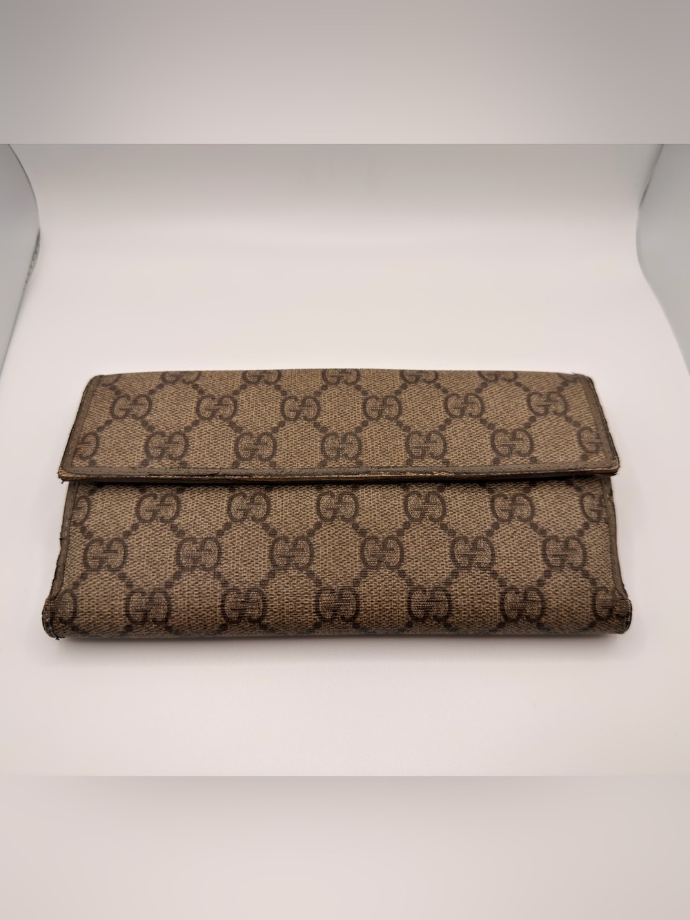 Gucci GG Supreme Monogram Canvas Long Continental Wallet Brown